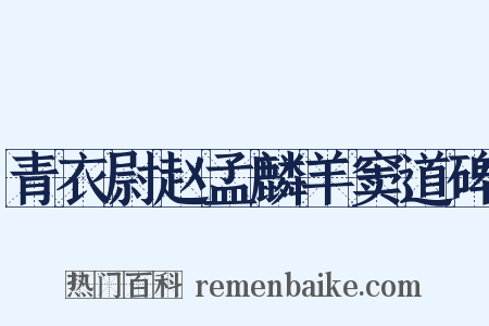 青衣尉赵孟麟羊窦道碑是什么意思的图片